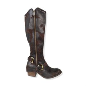 Donald J. Pliner Brown Leather Dela Riding Knee High Boots